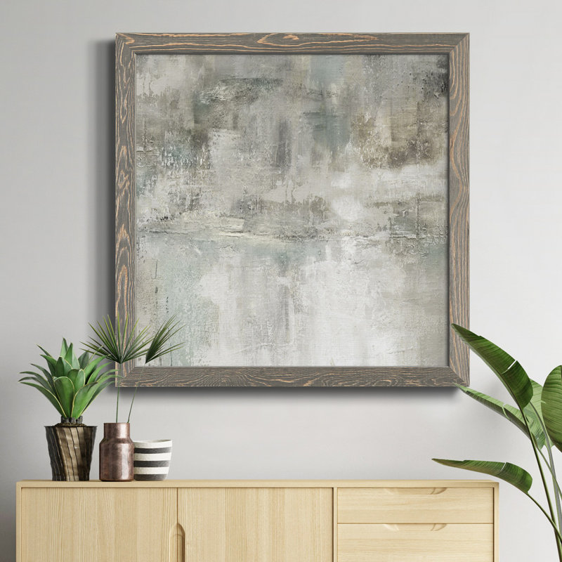 Boho Cacti IV - Peinture sur toile encadrée, Cadre gris, H 17 po x l 17 po x P 1,5 po