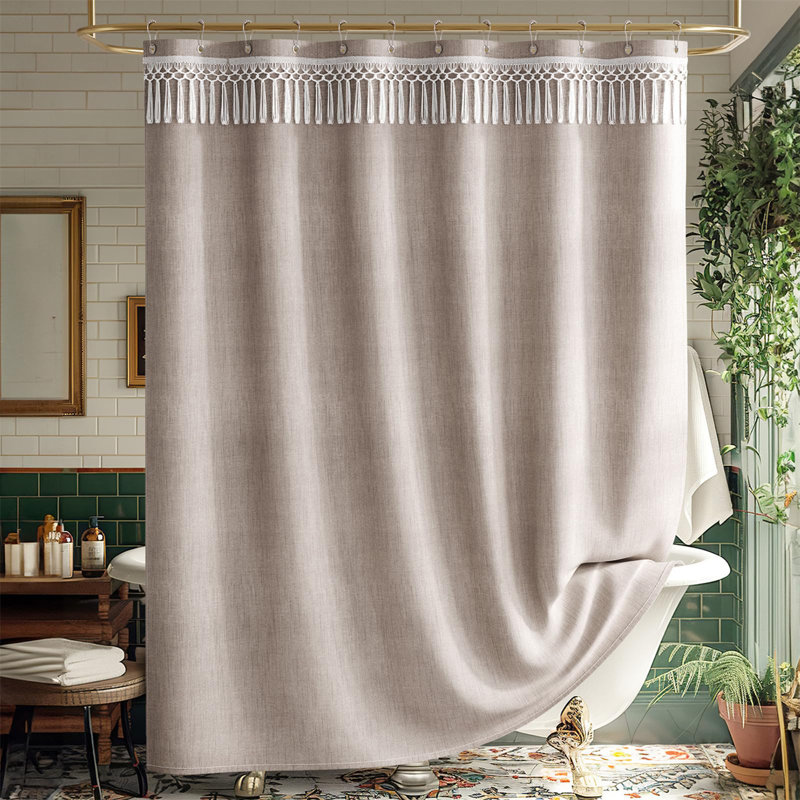 Rideau de douche Taupe Boho Farmhouse