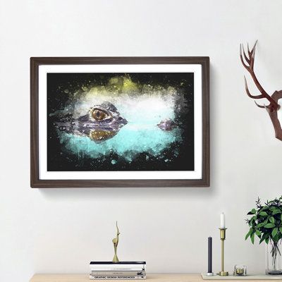 Peering Crocodile - Picture Frame Graphic Art Print