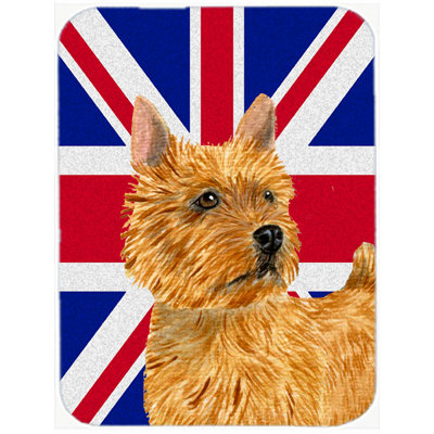 Caroline's Treasures Union Jack Norwich Terrier with English British Flag Glass Cutting Board