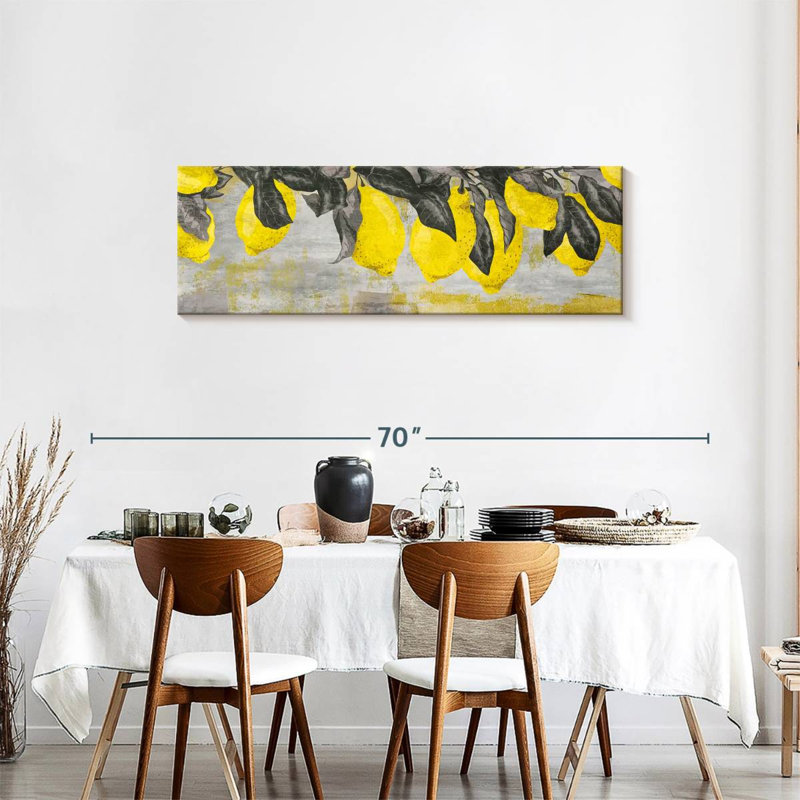 Citrons mûres sur toile, H 18 po x l 54 po x P 1,25 po