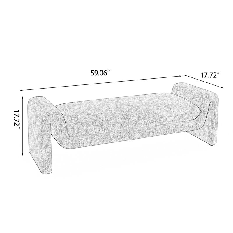Upholstered Bench, Dark Green