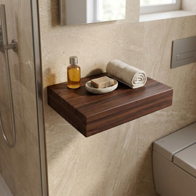 Tablette flottante 12 "en bois massif espresso
