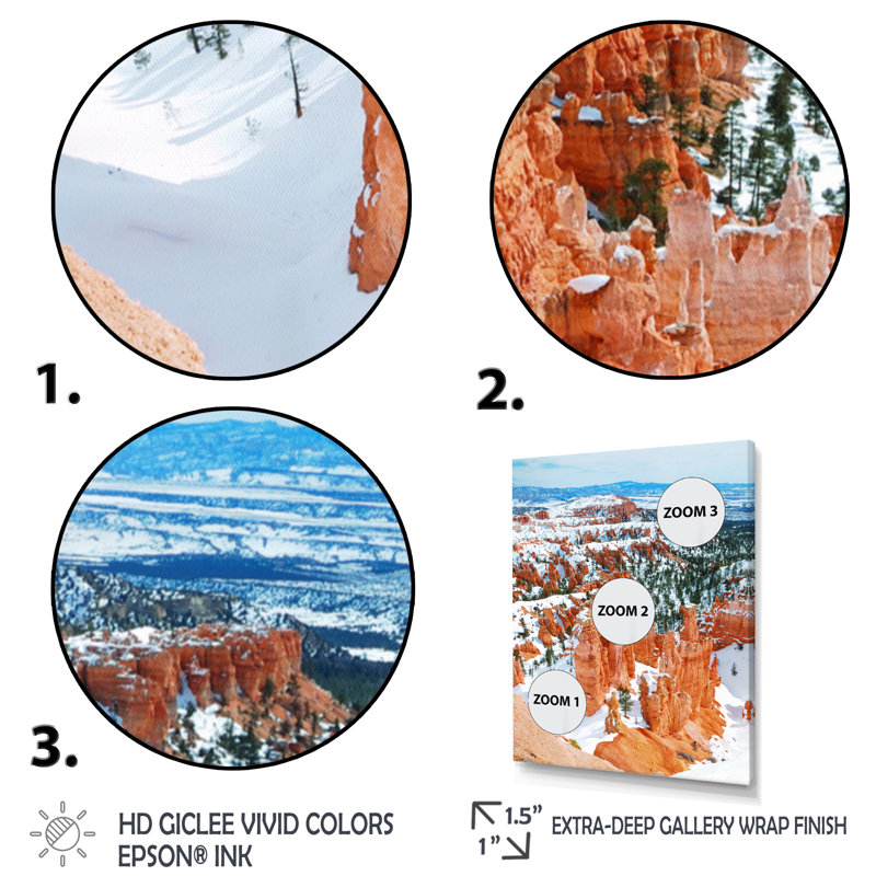 " Bryce Canyon In Winter ", Natural Floater Framed, 44" H x 34" W x 1.5" D