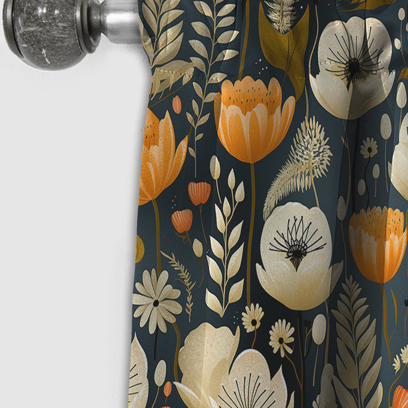 Mod Botanicals I - Rideau Mid-Century - Rideau occultant géométrique - 1 panneau, L 52 po x L 108 po