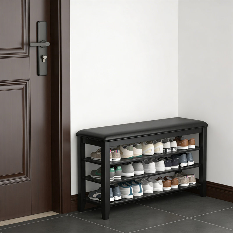 Premium Wooden Shoe Cabinet For Home, 21.2” H x 39.4” W x 11.8” D