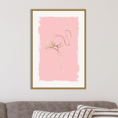 Reproduction d’art sur toile, "gracieux Bird I (Flamingo)" par Eva watts