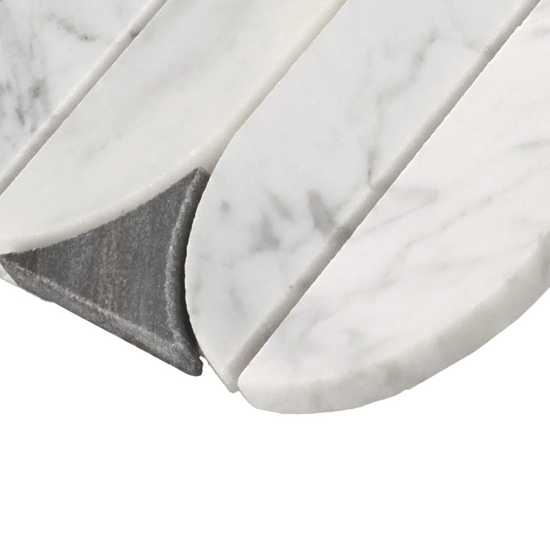 Daltile Perfit Mosaix Natural Stone Spring Mosaic in Polished Ashen Palissandro & Carrara White