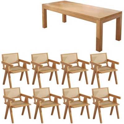 Modern simple solid wood dining table set.
