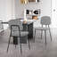 Chaises de salle à manger modernes en velours gris, structure en métal, ensemble de 2 pour la cuisine