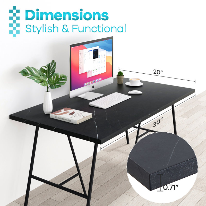 Plateau de table universel 30 x 20 pouces Kaboon, paquet de 2, nuage nuage / marbre noir, Nuage Atlas