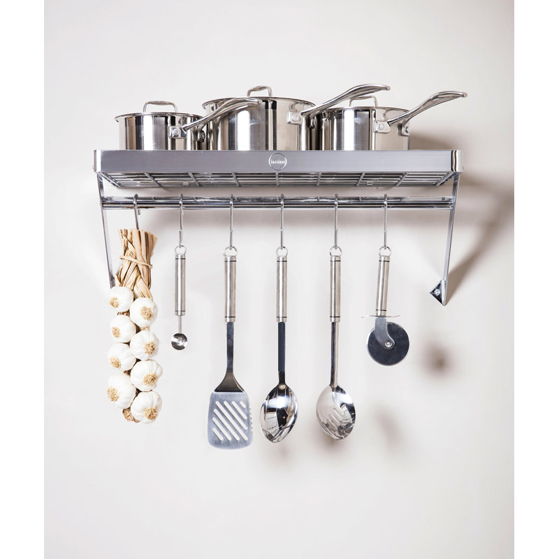 Metal Rectangle Wall Mounted Pot Rack, Small