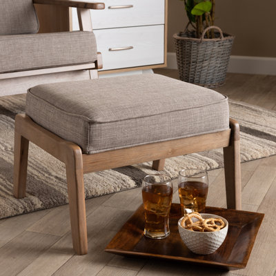 Benny Rectangle Upholstered Ottoman in Antique Oak, 14.15'' H X 21.5'' W X 18'' D