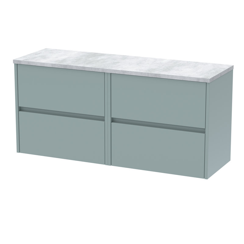 Havana 120.5cm Double Bathroom Vanity Base Only, Coastal Grey