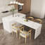 Extendable Freestanding Kitchen Islands,Wood Kitchen Island with Storage and Seating Area