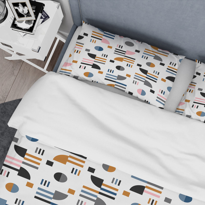 Ensemble de housse de couette Abstract Retro Abstract Mid-Century Mid-Century, Housse de couette très grand et 2 taies