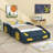 Abdullbasit Twin Size Race Car-Shaped Platform Bed with Wheels-809423202