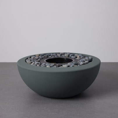 Deep Olive Concrete Bioethanol Fire Pit Table