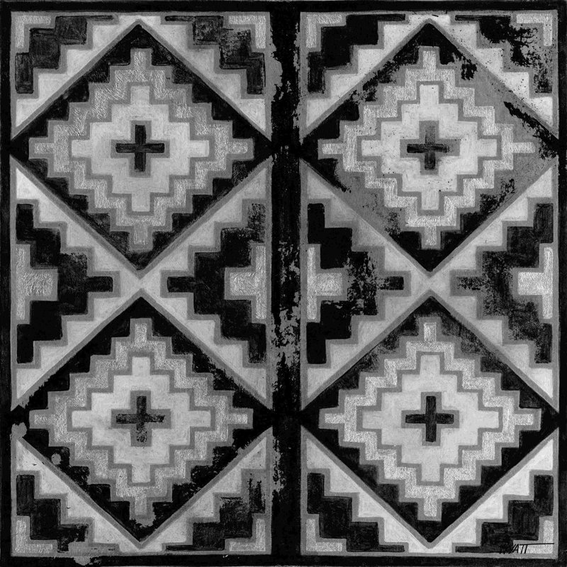 Boue noire et blanche IV, H 20 po x l 20 po
