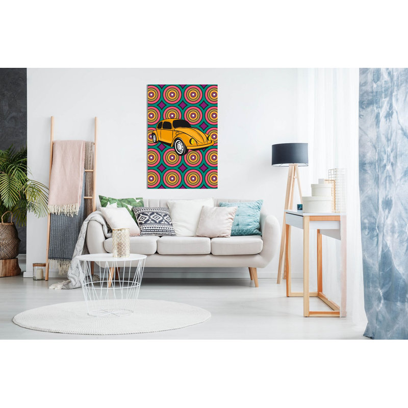 VW Beetle - Wrapped Canvas Print, 31cm H x 20cm W