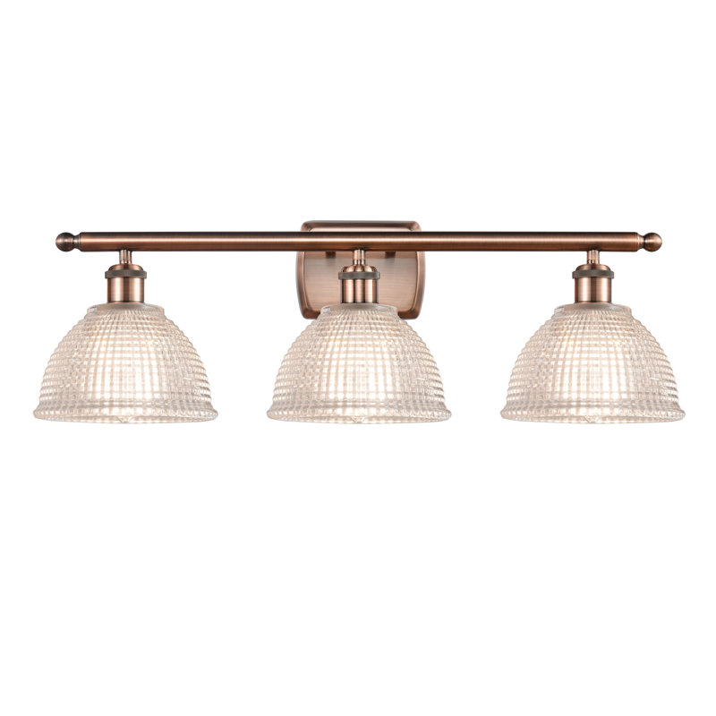 Efrain 3 - Light Dimmable Vanity Light, Antique Copper, Clear, 6 Watt Vinage LED Bulb
