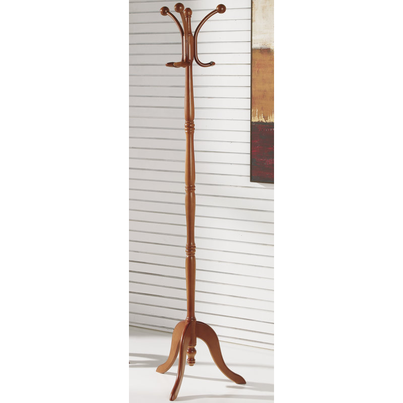 Sharpsburg Solid Wood Freestanding 6 - Hook Coat Rack, Walnut