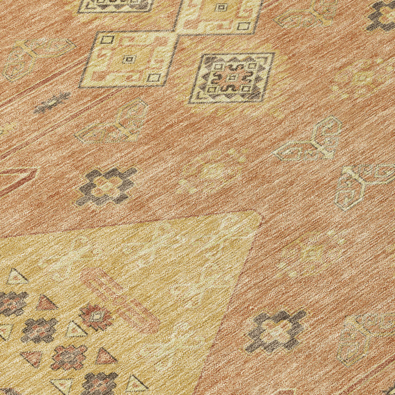 Machine Washable Indoor/Outdoor Chantille ACN2565 Global Rug, Gold, 8' x 10'