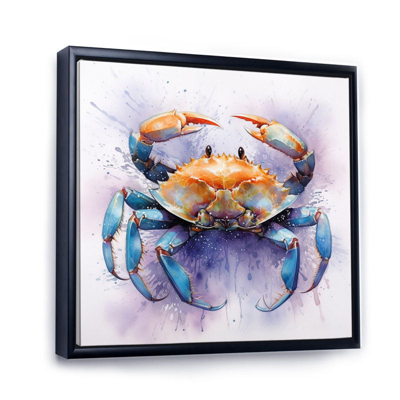 Crab Beachcombers VI sur impression sur toile, Cadre flottant noir, H 30 po x l 30 po x P 1 po