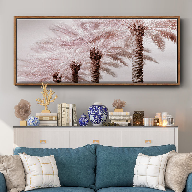 Stately Palms- Framed Canvas, 20" H x 50" W