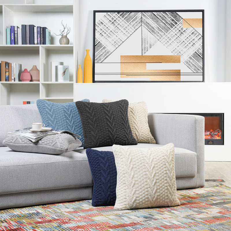 Housse et insert de coussin carré Ratree Chunky, Neutre