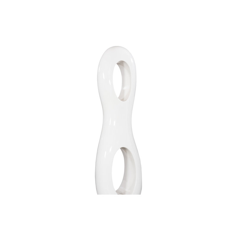 Double Circle Sculpture, Roman Stone, White