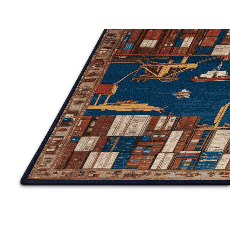 Tapis de transport gris lavable à la machine, Rectangulaire 8 pi x 10 pi