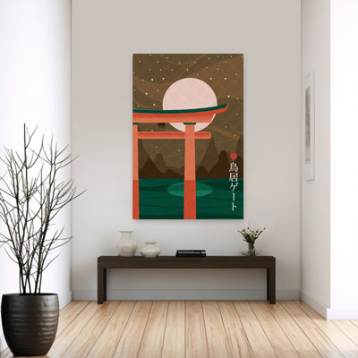 Art contemporain contemporain abstrait coloré avec paysage de poissons