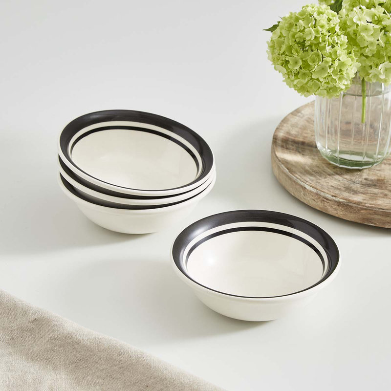 Portmeirion, Potters Stripe - Bowls, Black