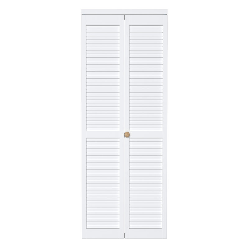 Porte pliante en bois massif à persiennes en bois manufacturé avec trousse de quincaillerie d'installation, 30 po x 80 po