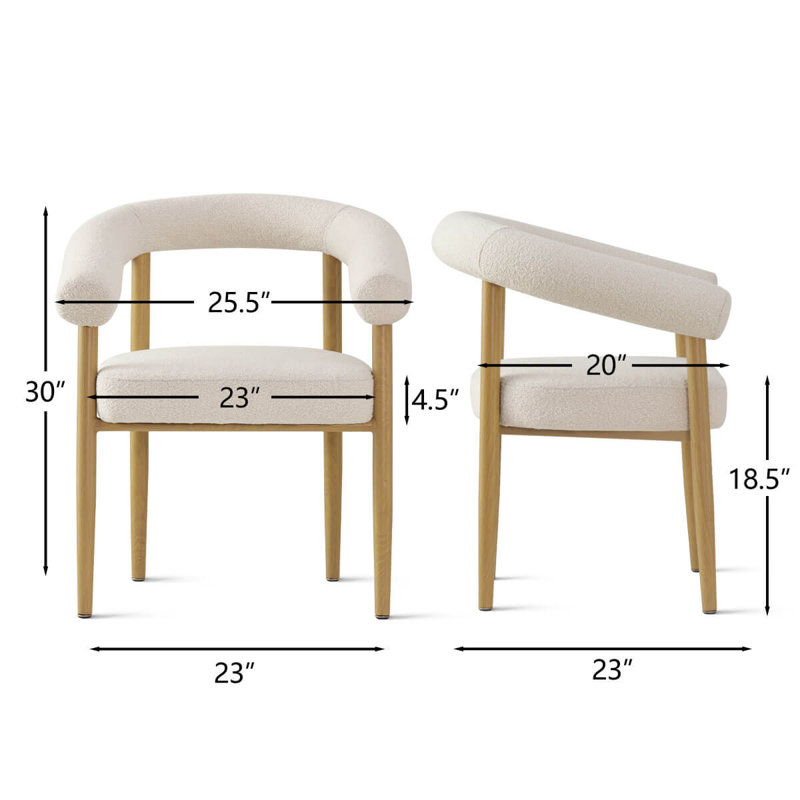 Solaze Beige Dining Chairs Set of 2 with Arms