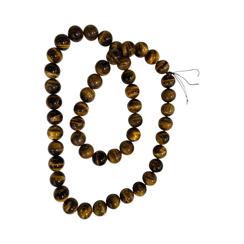 Lily's Living 20"L Round Brown Stone Tiger Eye Beads, Jewelry Making, Home Accent Décor