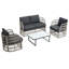 Ensemble de conversation pour patio 4 personnes avec table basse-259339724