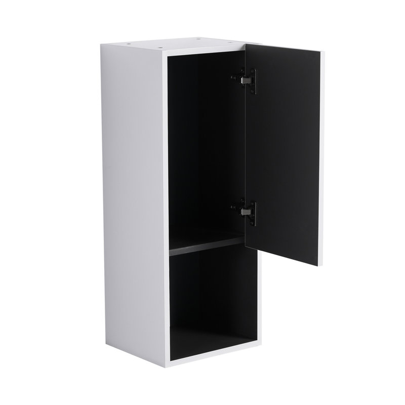 12" Bathroom Side Cabinet, White