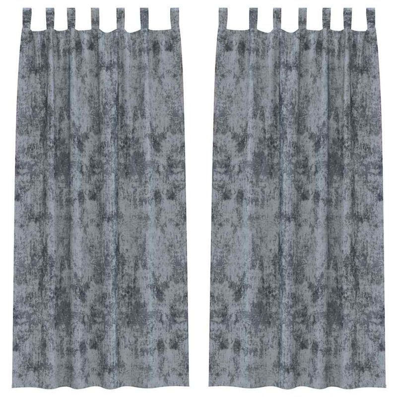 Alithia Velvet Room Darkening Curtain Pair, 140cm Width x 260cm Drop, Silver Grey