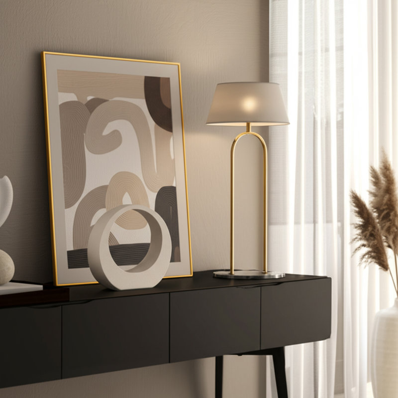 Pièce décorative en grès moderne Glam, H 8 po x l 3 po x P 3 po