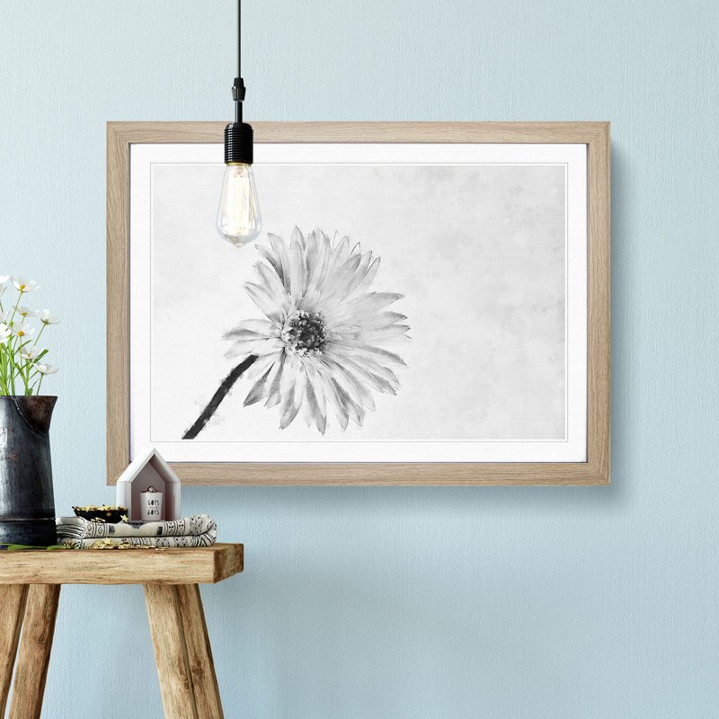 Flower Sketch - Framed Print, Oak Framed, 24cm H x 33cm W x 2cm D