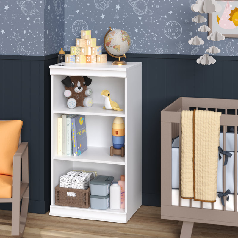 Modular Storage 21.38" W Shelving Unit with 3 Shelves, Blanc