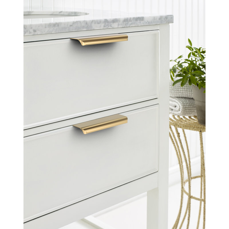 Poignée d'armoire 5 pièces (127 mm) Bronze Streamline Tab - paquet de 10, 5", Bronze champagne