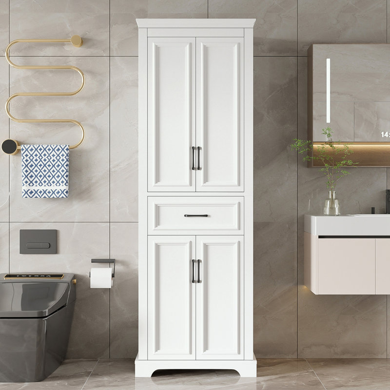Storage cabinet with four doors and one drawer