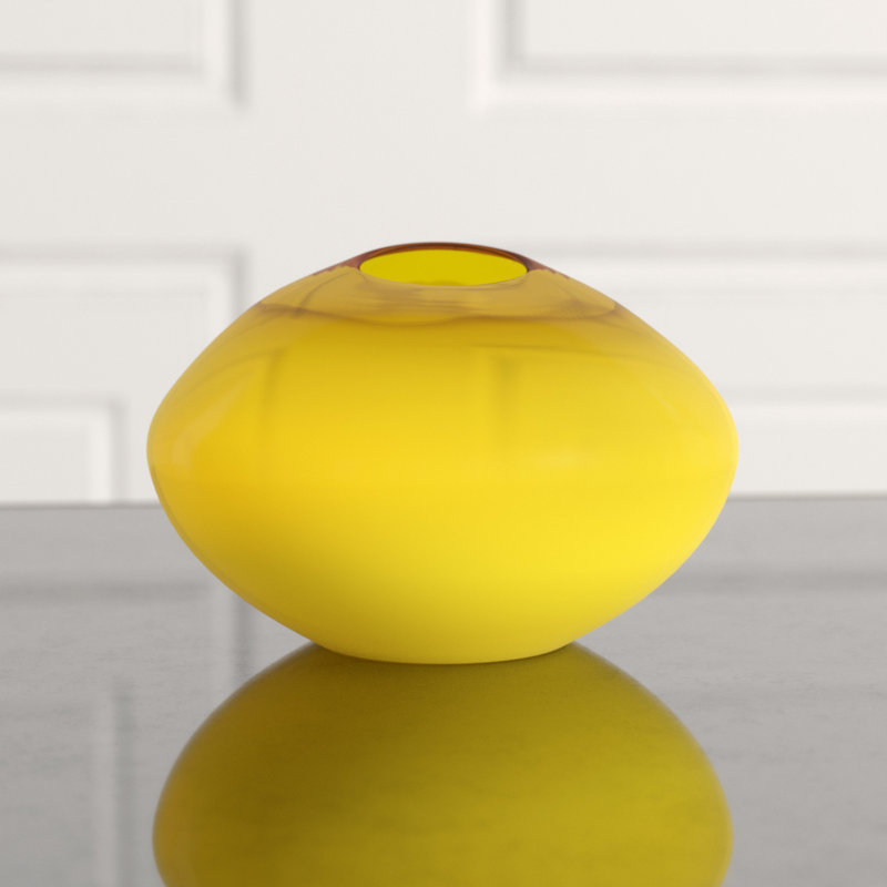 Moonbeam Handmade Ceramic / Porcelain Table Vase, 5.5" H x 9.75" W x 9.75" D