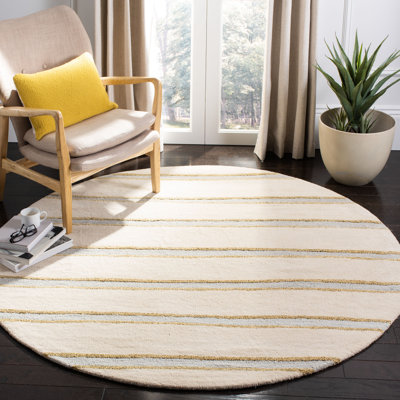 Tapis beige en laine / viscose touffeté à la main Schmier Martha Stewart