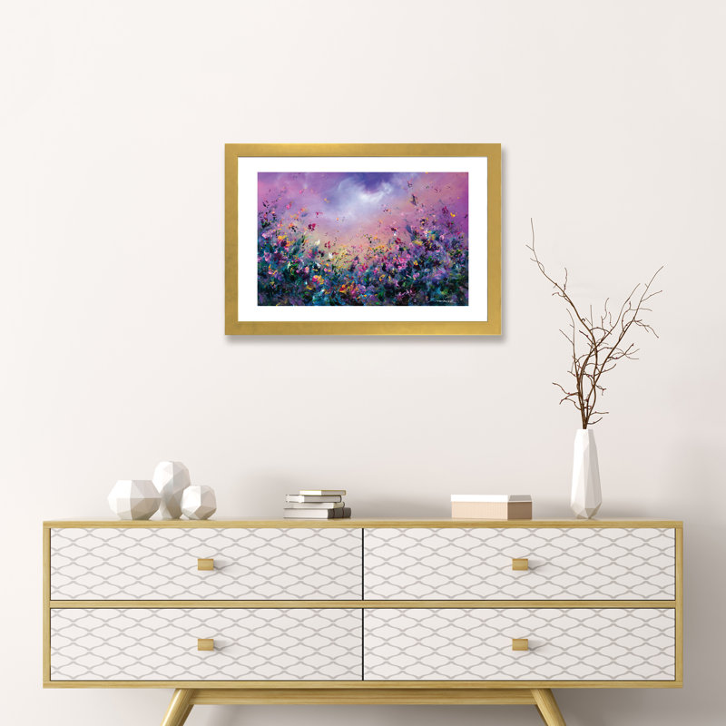 « arc-en-ciel » par jaanika talts-impression sur image, H 24 po x l 32 po x P 1 po, Papier encadré doré