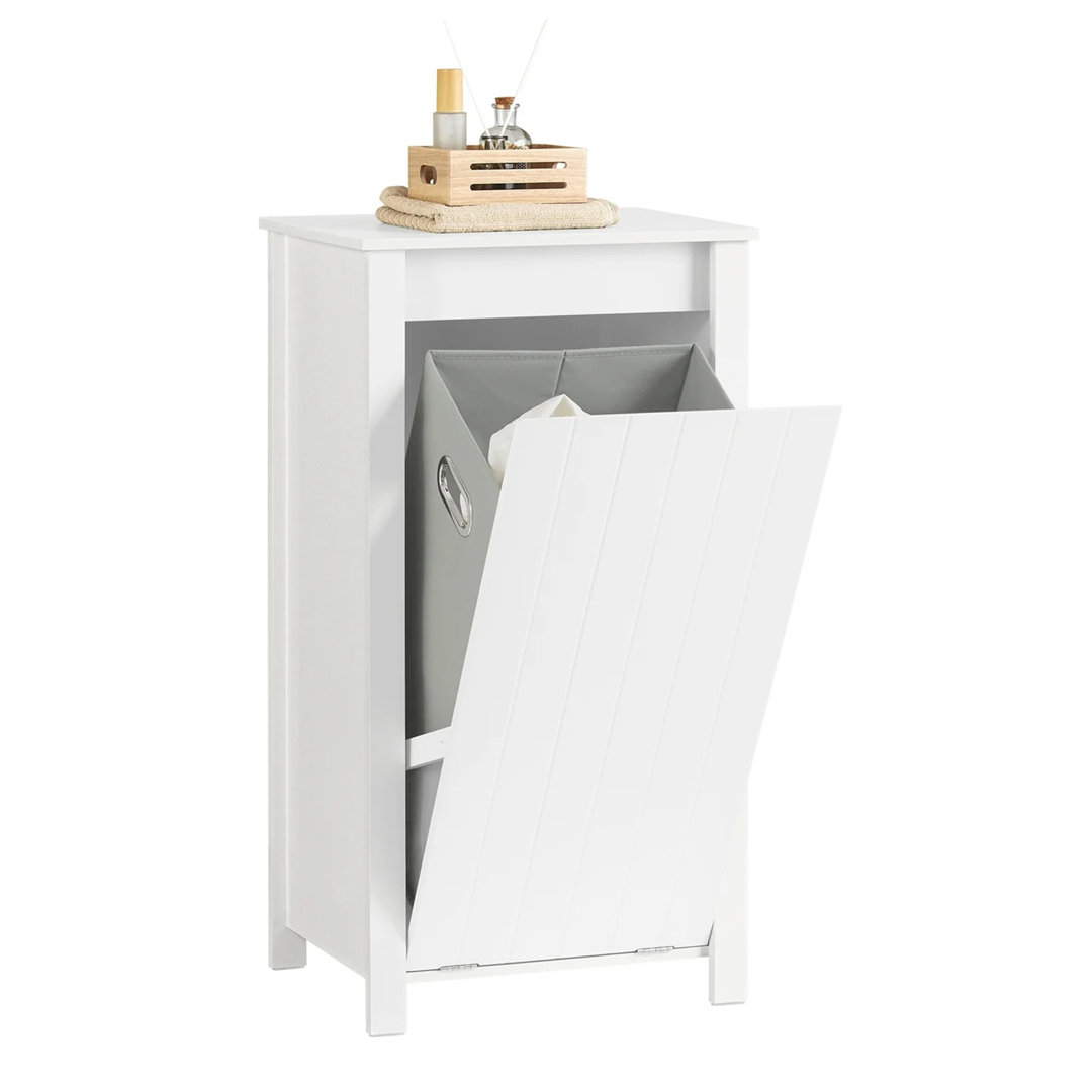 Bathroom Storage Cabinet With Fold-Out Laundry Basket