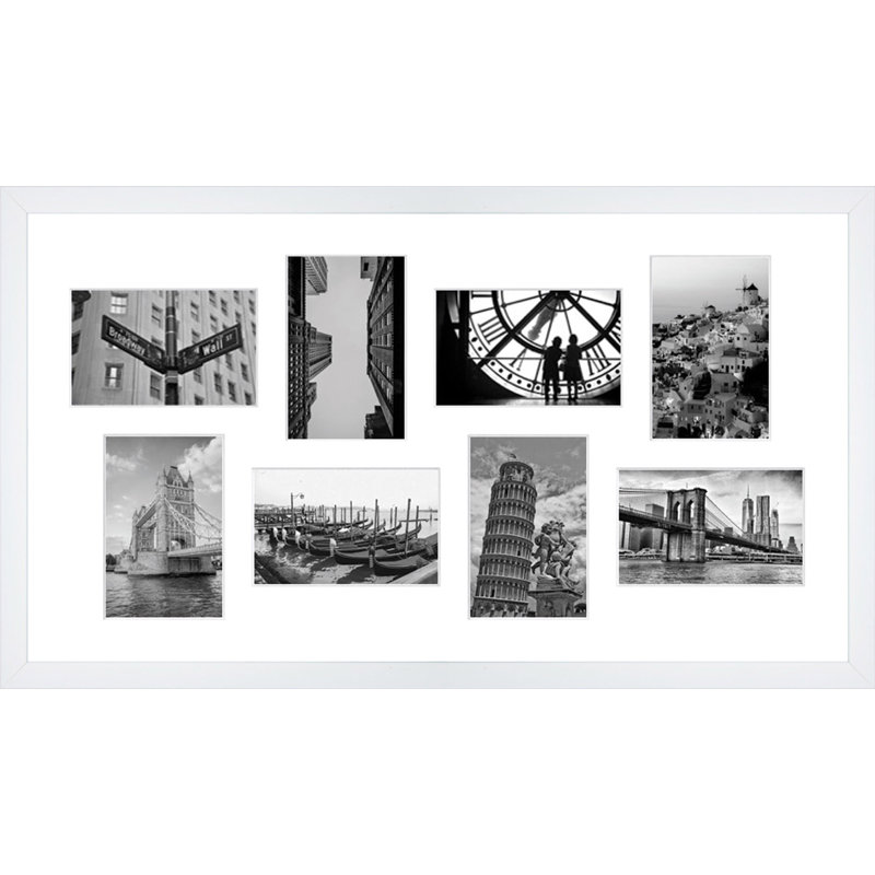Kyouko Wood Picture Frame with Mat, White